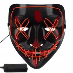  Világító Led Maszk, piros, állítható, party, cosplay, távirányítóval (6925515851357)