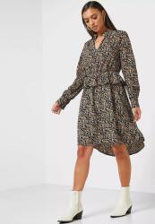 PIECES Fekete Légáteresztő Ruha Flowers (s) (196470)