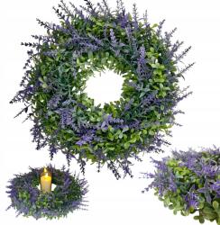 EH Realisztikus Levendula Koszorú Hanga Ágak Őszi Ajtó Asztal Dekoráció (WIANEK LAWENDA SZTUCZNA WRZOS SZTUCZNY)