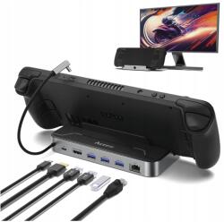  Hub Dock Usb-c to Msi Claw Legion Go Asus Rog Ally Hdmi 4K 60Hz Lan Usb 3.0 (HUB Dock MSI CLAW ASUS ROG ALLY X Deck Deck)