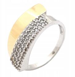  Ezüst Gyűrű Arany És Cirkóniákkal 0019 18-as méret (0019)