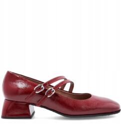 Wonders D-1901 bőr cipő, Size 39, bordó, pántokkal (WONDERS D-1901 VINO)