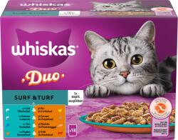 Whiskas Surf&Turf teljesértékű alutasakos macskaeledel felnőtt macskák számára - 12x85g