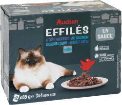 Auchan Gourmand Teljes értékű alutasakos macskaeledel hallal szószban 12x85 g