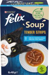 FELIX Purina Felix Soup Tender strips halas válogatás szószban nedves macskaeledel falatkákkal 6 x 48 g