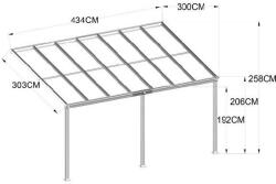  RMPP 16x10 Anthracite alumínium pergola 5 x 3 m (BW8-V2)