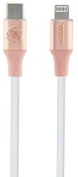 GUESS GUCLLALRGDP USB-C-Lightning kábel 1, 5 m, gyorstöltés, dombornyomott logó, rózsaszín (GUE3404)