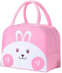 Flippy Hordozható rajzfilm Flippy hűtőtáska gyerekeknek Oxford ruhából készült ebédlőtáska 22x14x19cm nyúl mintás rózsaszín (131607)