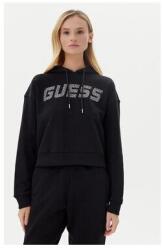 GUESS Pamut kapucnis pulóver strasszos logóval, ejtett vállú, húzózsinóros kapucni, M INTL (0000305233349_M)
