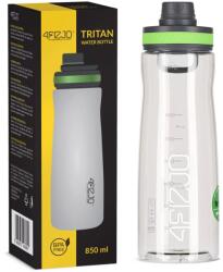 4FIZJO Sport vizes palack időskálával, 4FIZJO, kényelmes szájkosárral, kompatibilis az autós pohártartóval, kattintós kupak, magas kopásállóság, ergonomikus, űrtartalom 0, 85 L, 25 x 8 cm, Tritan, szilikon, 