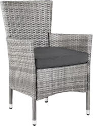  2 db-os kerti szék szett, krém/bézs polyrattan, 88 x 59 x 59 cm