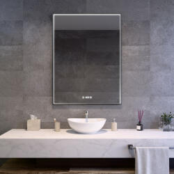 Welland Luxury-Line G781 LED tükör - fényerő + színhőfok állítás + páramentesítő + óra - 75 x 100 cm (fekete)