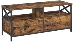 VASAGLE TV-szekrény 2 fiókkal 120 x 50 x 40 cm rusztikus barna (LTV300B01)