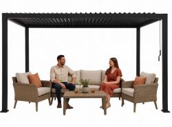  KERTI pergola 3x4m állítható léctetővel ANTRACIT terasz ALUMÍNIUM