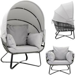  KERTI karosszék összecsukható baldachinnal gólyafészek báb erkélykertbe