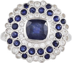  Ezüst Gyűrű Thai Zafírral és Fehér Topázzal, PCY11587/57