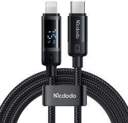 Mcdodo CA-5210 USB-C - Lightning kábel 36W, 1.2m kijelzővel (fekete)