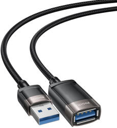 Yesido GS26 Hosszabbító Adapter - USB 2.0, 1.5m Kábel, Fonott, Nagysebességű Átvitel - Szürke
