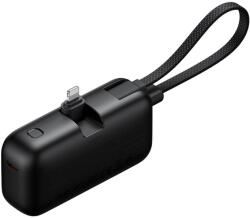 Mcdodo Power Bank FreeKit Series MC-7800 Beépített Kábellel és Lightning Csatlakozóval, 5000mAh, 22.5W - Fekete