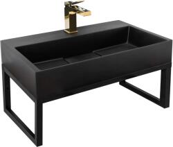 Rea GOYA - Fekete Matt Konglomerát Mosdó - 60cm
