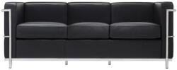 King Home SOFT LC2 Háromszemélyes Kanapé Valódi Olasz Bőr Fekete (KHM-KH1501100202) - pepita