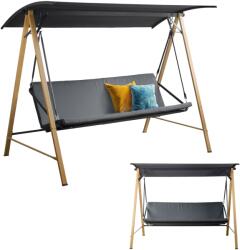  személyes hinta ponyvával és párnákkal, 223 cm széles, kertbe