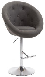 London V2 bárszék háttámlával szövet-króm sötétszürke 319390