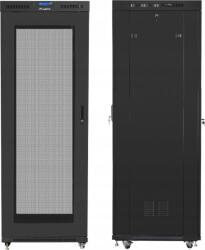 Lanberg 19" szabadon álló rack szekrény 42U/800X800 perforált ajtó, lapraszerelt, LCD kijelző, fekete (FF01-8842-23BL) (FF01-8842-23BL)
