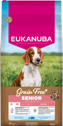 EUKANUBA 2x12kg Eukanuba Grain Free Senior Small & Medium tengeri hal száraz kutyatáp