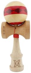 Kendama X Jucarie de indemanare din lemn, Kendama X, Frequency Flippy, Super Sticky, 18 cm, Rosu, Maro