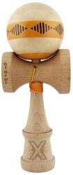 Kendama X Jucarie de indemanare din lemn, Kendama X, Frequency Flippy, Super Sticky, 18 cm, Portocaliu, Maro