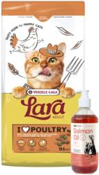 Versele-Laga VERSELE-LAGA Lara Adult Turkey & Chicken 12, 5 kg - felnőtt macskáknak való táplálék pulykával és csirkével + Lab-v Lazacolaj kutyáknak és macskáknak 500 ml