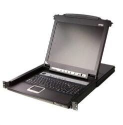 ATEN CL5708MW rack konzol 43, 9 cm (17.3") 1920 x 1080 pixelek Fém, Műanyag Fekete 1U (14.01. 7408) (14.01.7408)