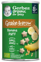 Gerber Organic bio banános gabona snack, 8 hónapos kortól (35 g)