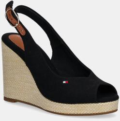 Tommy Hilfiger szandál FLAG HIGH WEDGE ESPAD SLINGBACK - fekete Női 40