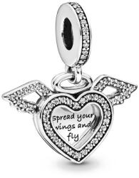 Pandora Moments Szív és angyalszárny ezüst függő charm - 798485C01 (798485C01)