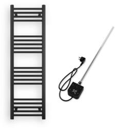  Törölközőszárító radiátor elektromos fűtőpatronnal 40 x 130 cm - Nero Italia AF-05-400W (fekete)