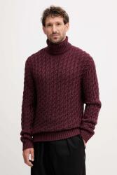 HUGO BOSS gyapjú pulóver BECKHAM X BOSS bordó, garbónyakú, 50554338 - burgundia XL