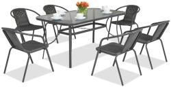 Garden Point Modena/Bergamo fém kerti bútor 6 főre antracit Garden Point (GAP392-6)
