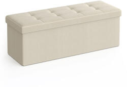 SONGMICS Összecsukható vászon tárolópuff, bézs 110x38x38cm (LSF77BE)