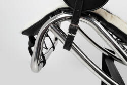 King Home Divano Pony Pihenőszék Természetes Fekete-Fehér Bőr Króm (KHM-KH1501100166) - platinashop