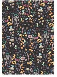 TopTimer Jegyzetfüzet, A5, vonalas, 96 lap, TOPTIMER "Notes", fekete virágos (NKN16707) - tintasziget