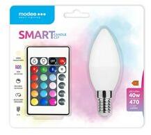 Modee LED lámpa B35 DIM RGBW-távirányítóval gyertya 4, 9W- 40W E14 470lm DIM 220-240V AC LED Smart Modee - MSL-C4, 9WE14RGB-R (MSL-C4,9WE14RGB-R)
