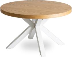 Klubfotel LINCOLN dohányzóasztal - arany tölgy/fehér