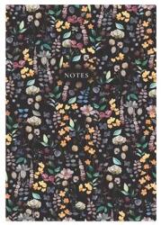 TopTimer Jegyzetfüzet, A5, vonalas, 96 lap, TOPTIMER "Notes", fekete virágos (NKN16707) - pritone