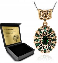 Ottomania Nyaklánc Ezüst 925 Cirkónia Smaragd Ékszer Női Gravírozás Ajándék (kpl-080n)