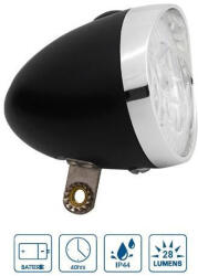 VeloGo Retro kerékpár első lámpa (3 LED, Fekete) (8200109)