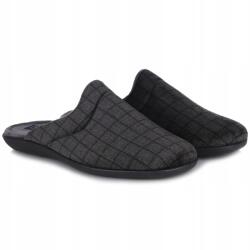  Férfi papucs Neles 18721 Gris szürke kockás bélelt MÉRET. 40 (18721 GRIS)