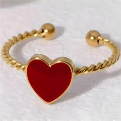 HARAHU FL-39051 gyűrű - Arany / Piros / Állítható KP39051