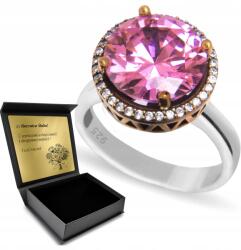 Ottomania 925-ÖS Ezüst Gyűrű Cirkóniákkal És Rózsaszín Topázzal Nőknek Gravírozás (R031p_24r)